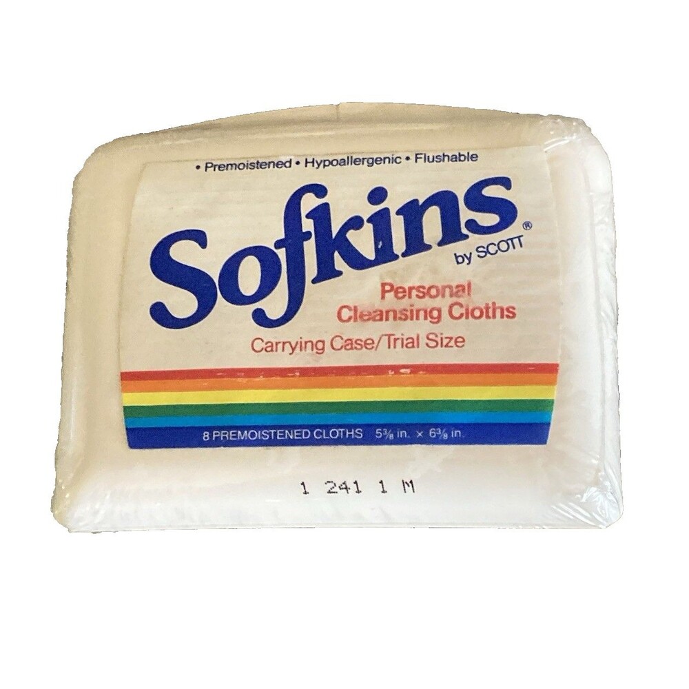 Vintage 1988 Scott Sofkins Personal Wipes Plastic Travel Case Toilet Flushable